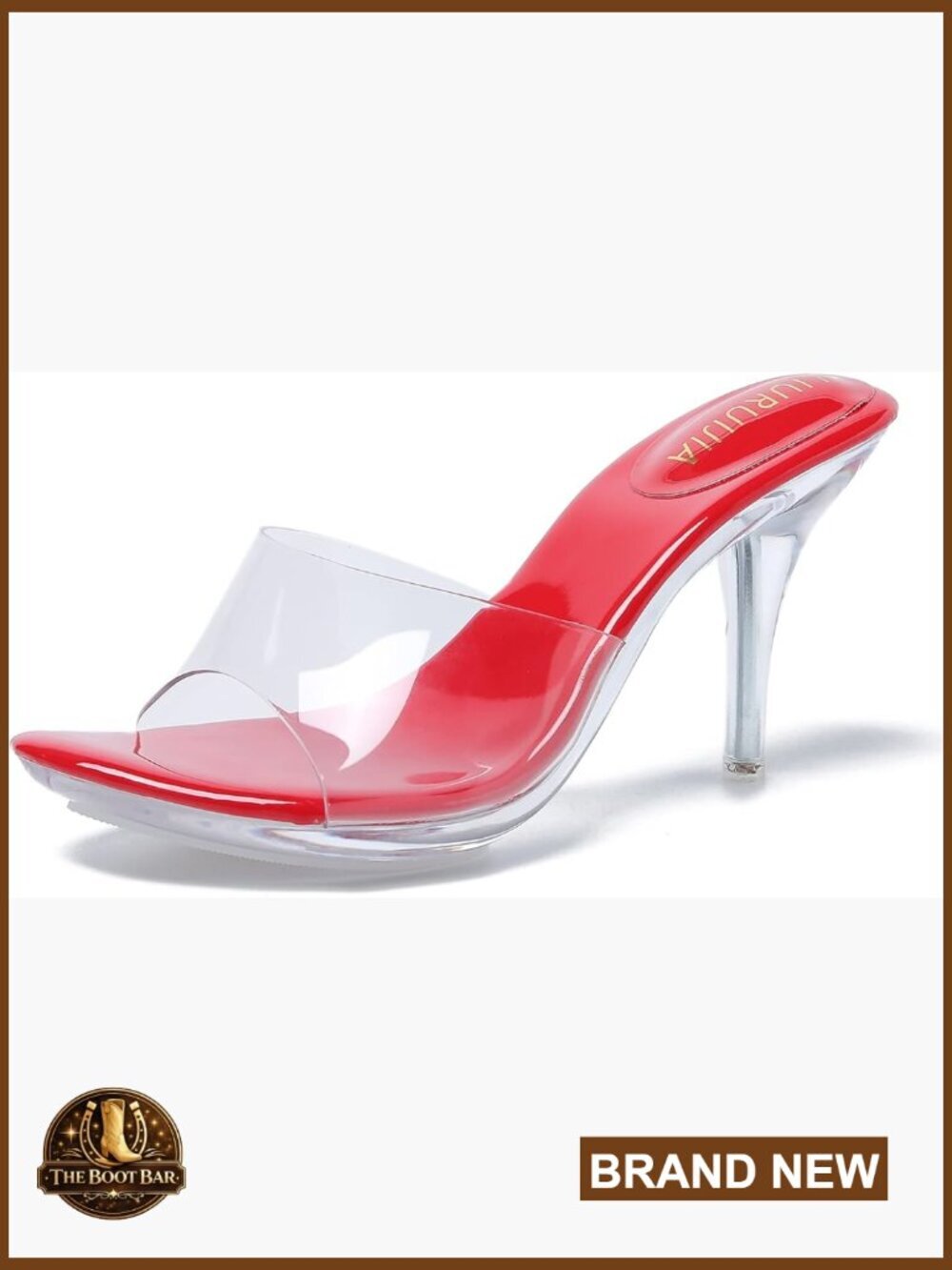 Clear High Heeled Slip On Open Toe Strappy Mules Sandals
